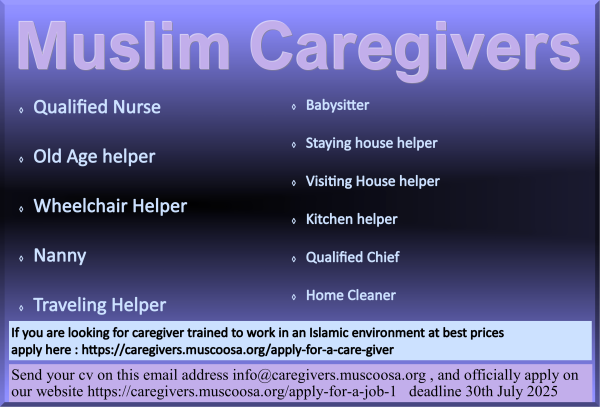 Muslim Caregivers Jobs available